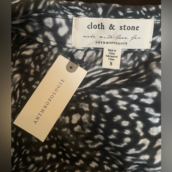 Cloth & Stone for Anthropologie “Watercolor” Slippery Blouse with Hi-Lo hem -NWT - Picture 2 of 9